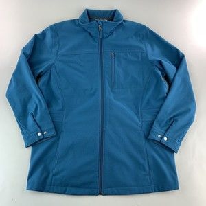 Duluth Trading Co Mens XL Softshell Full Zip Fleece Lined Jacket Blue Polyester